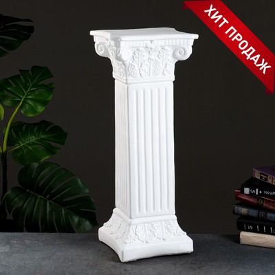 Колонна декоративная «Античная», гипс, белый, 64×25.5 см