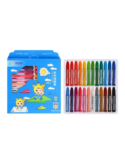 Пастель масляная 24 цвета, в бумажном держателе, в картонной коробке