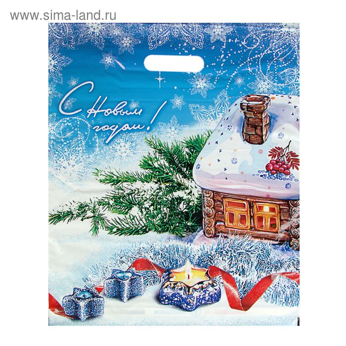Пакет "Зимняя сказка", полиэтиленовый с вырубной ручкой, 40х47 см, 45 мкм - Фото 1