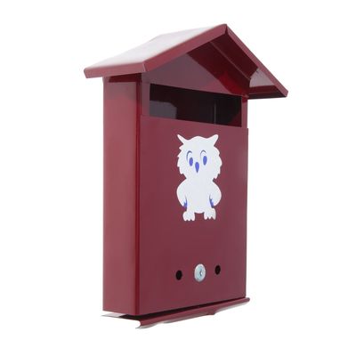 Ящик почтовый «Домик», вертикальный, с замком, вишнёвый