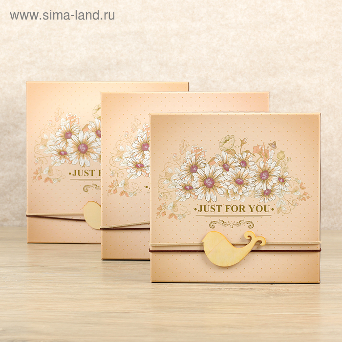 Набор коробок 3 в 1 "Осенние цветы", 28 х 28 х 15 - 23 х 23 х 10 см - Фото 1