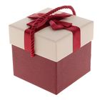 Коробка подарочная, бордовый, 10 х 10 х 10 см - Фото 2