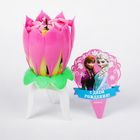 Свеча музыкальный цветок, Холодное сердце, 12.5 х 5.5 см - Фото 1