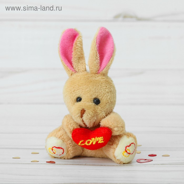 Подвеска «Зайка с сердечком», цвета МИКС - Фото 1