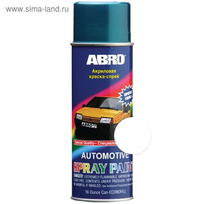 Краска-спрей ABRO ЛАДА, 473 мл, 201 белая - Фото 1