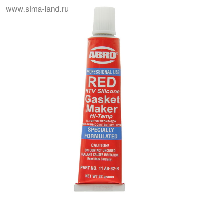 Герметик прокладок ABRO MASTERS, силиконовый, красный, 32 г 11-AB-CH-32 - Фото 1