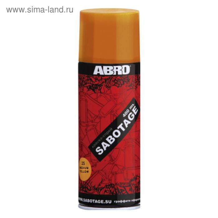 Краска-спрей ABRO SABOTAGE 14 оранжевый, 400 мл SPG-014 - Фото 1