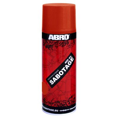 Краска-спрей ABRO SABOTAGE 6 оранжево-красный, 400 мл SPG-006