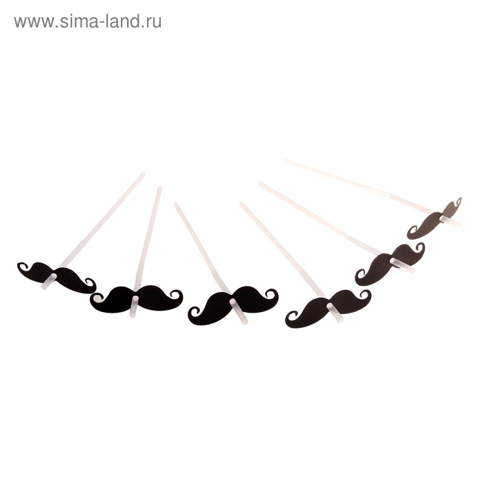 Прикол набор 6 трубочек+6 усов - Фото 1