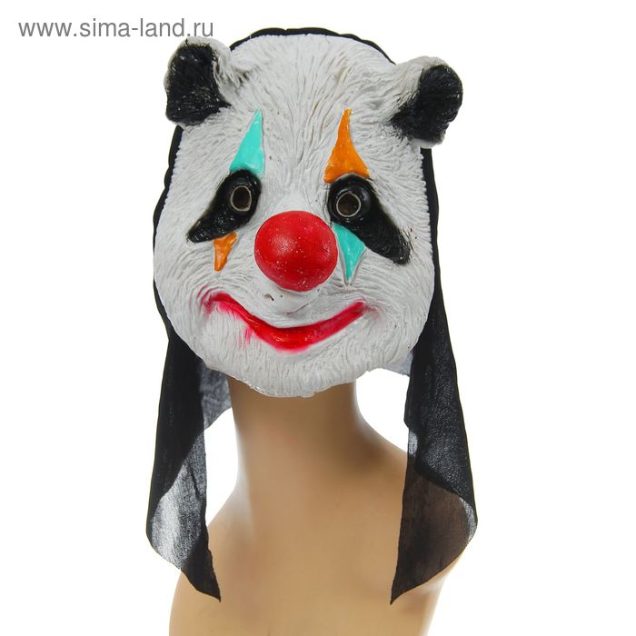 маска латекс панда красный нос - Фото 1