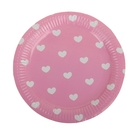 Набор бумажных тарелок "Сердечки" розовый цвет, (6 шт), 23 см - Фото 1