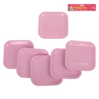 Набор бумажных тарелок "Горошек" розовый цвет, (6 шт), 18 см - Фото 2