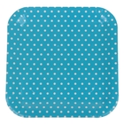 Набор бумажных тарелок "Горошек" голубой цвет, (6 шт), 23 см - Фото 1