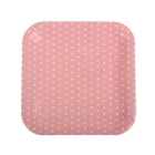 Набор бумажных тарелок "Горошек" розовый цвет, (6 шт), 23 см - Фото 1