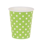 Набор бумажных стаканов, зеленый цвет в горох, (6 шт), 220 мл - Фото 1