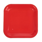 Набор бумажных тарелок, красно-оранжевый цвет, (6 шт), 18 см - Фото 1