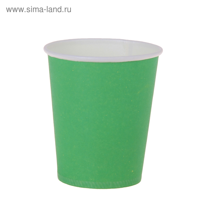 Набор бумажных стаканов, зеленый цвет (6 шт), 220 мл - Фото 1