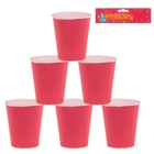 Набор бумажных стаканов, красный цвет (6 шт), 220 мл - Фото 2