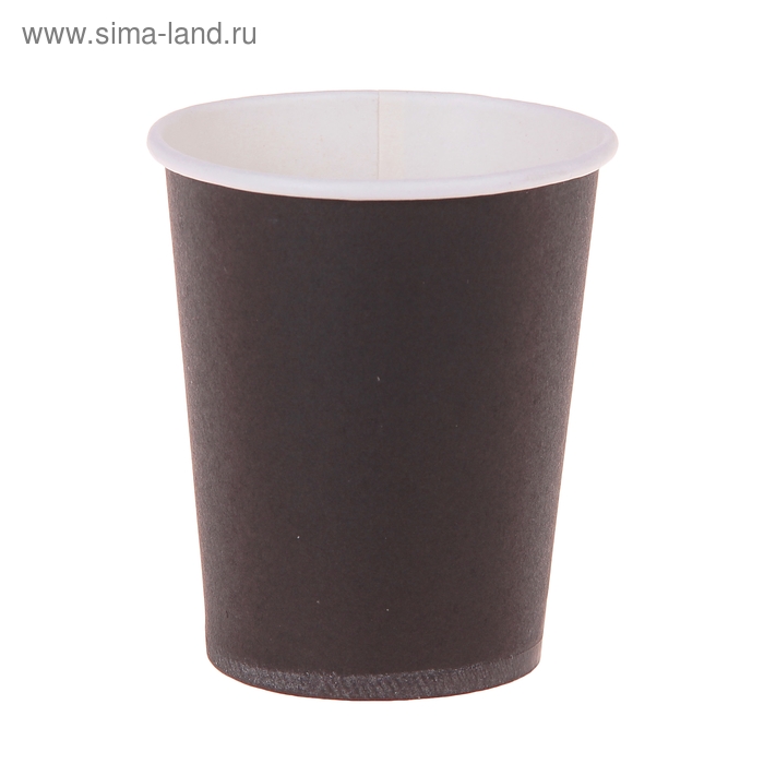 Набор бумажных стаканов, черный цвет (6 шт), 220 мл - Фото 1