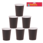 Набор бумажных стаканов, черный цвет (6 шт), 220 мл - Фото 2