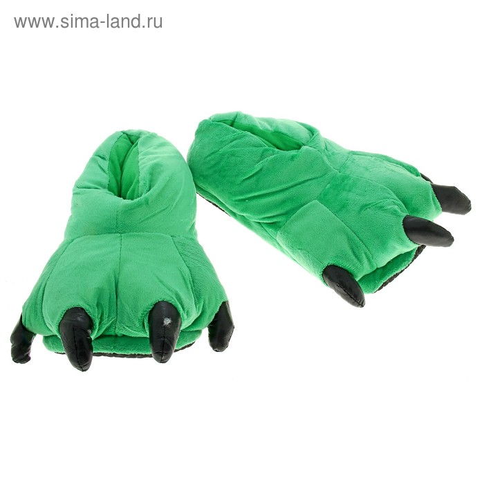 Тапочки-зверушки "Лапа монстра", 44 размер, цвет зелёный - Фото 1