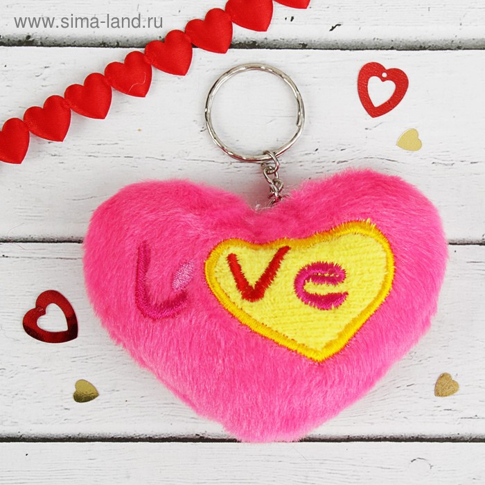 Мягкая игрушка-брелок "Сердечко", цвета МИКС - Фото 1