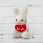 Мягкая игрушка-присоска "Белый зайка с сердцем" - Фото 1