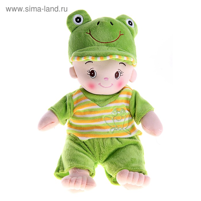 Мягкая игрушка кукла-пупс в зеленом "Мальчик лягушка" - Фото 1