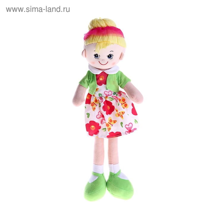 Мягкая игрушка "Кукла в кофточке розовой, волосы шишечкой" - Фото 1