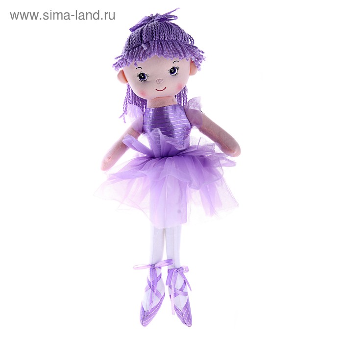 Мягкая игрушка "Кукла балерина в пачке" фиолетовая рубашка блеск - Фото 1