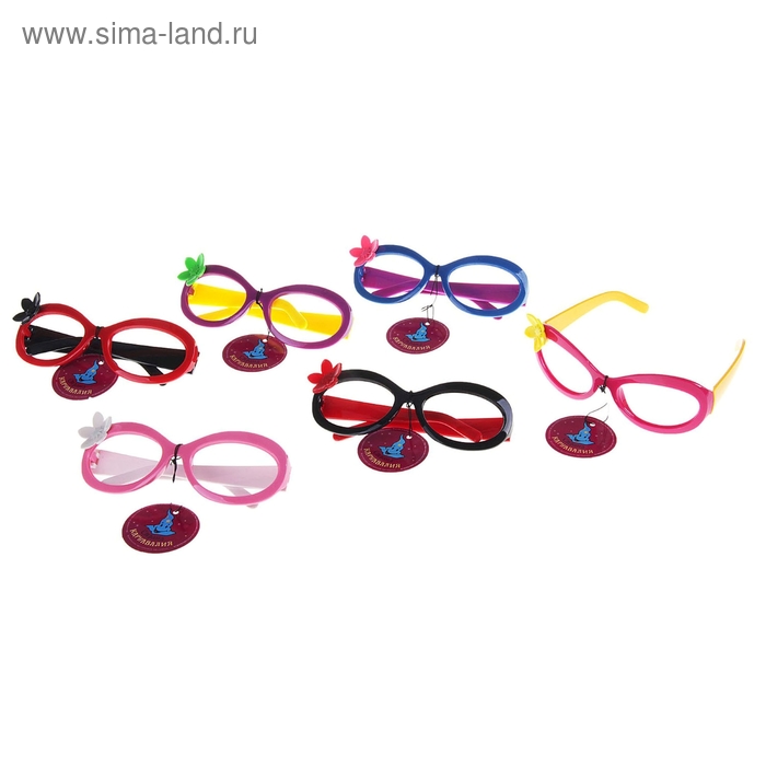 карнавал очки цветочек цвет микс - Фото 1