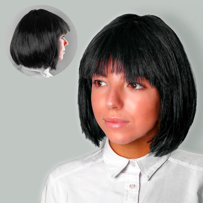 Карнавальный парик «Каре», обхват головы 56-58 см, цвет чёрный, 100 г