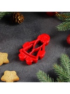 Форма для печенья новогодняя «Дед Мороз», вырубка, штамп, пластик, 10.2×6×1.4 см, красная - Фото 3