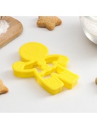 Форма для печенья новогодняя «Пряничный человечек», вырубка, штамп, 11.3×8.5×1.4 см, пластик, жёлтая - Фото 3