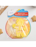 Форма для печенья новогодняя «Пряничный человечек», вырубка, штамп, 11.3×8.5×1.4 см, пластик, жёлтая - Фото 6