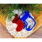 Форма для печенья «Рождественский носок», вырубка, штамп, 9×8 см, цвет синий - Фото 5