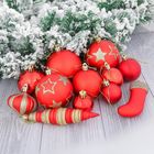 Набор украшений пластик 27 шт "Созвездие" красный - Фото 1