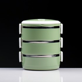 Ланч-бокс "Пикник" 2.1 л, 15 х 15 х 20 см, зеленый