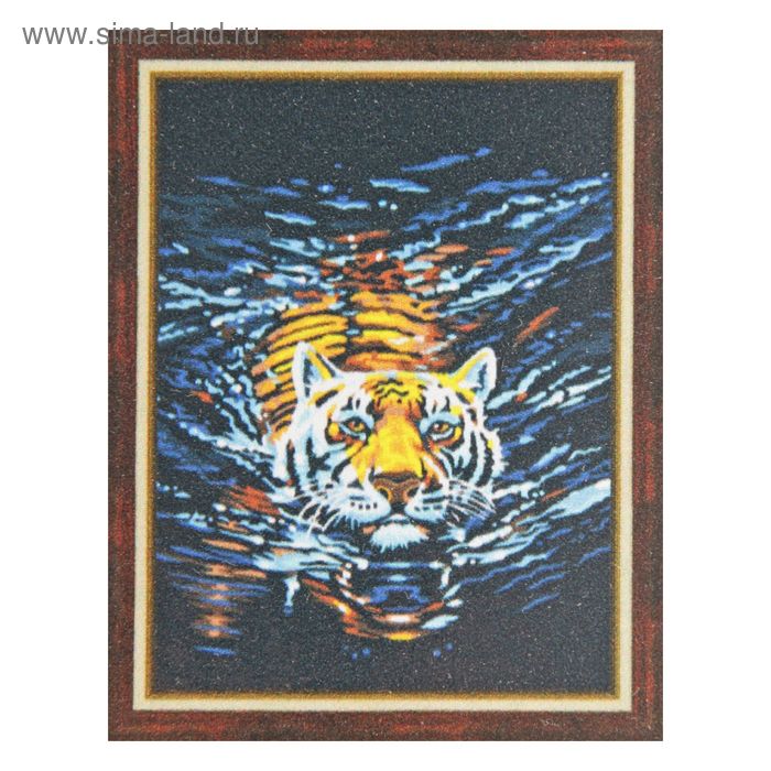 Картина стразами "Плывущий тигр" - Фото 1
