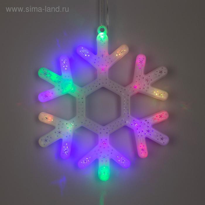 Светодиодная фигура «Снежинка» 30 см, пластик, 220 В, свечение мульти (RG/RB)