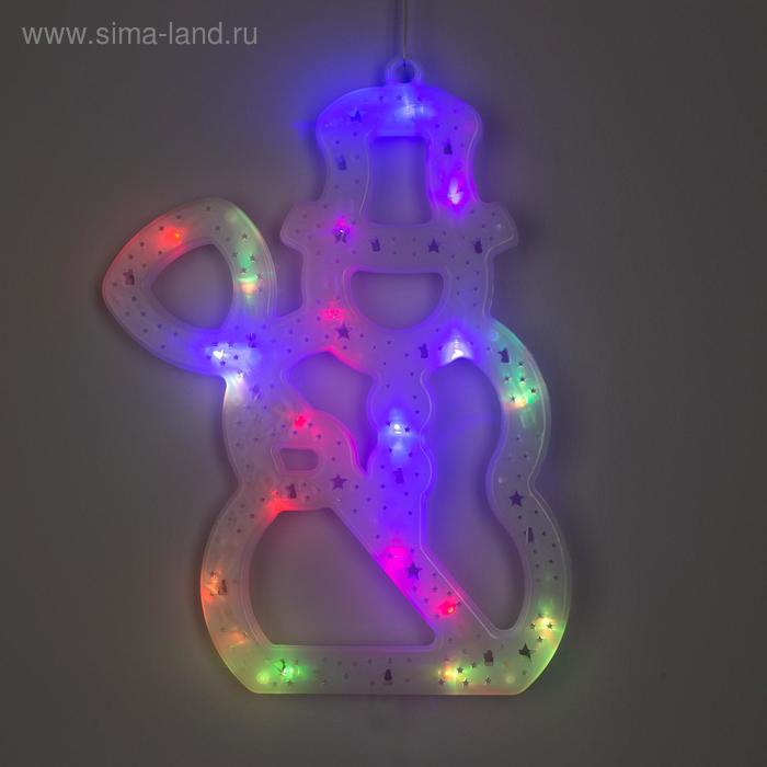 Фигура "Снеговик с метлой" 30х24 см, пластик, 20 LED, 240V RG/RB - Фото 1