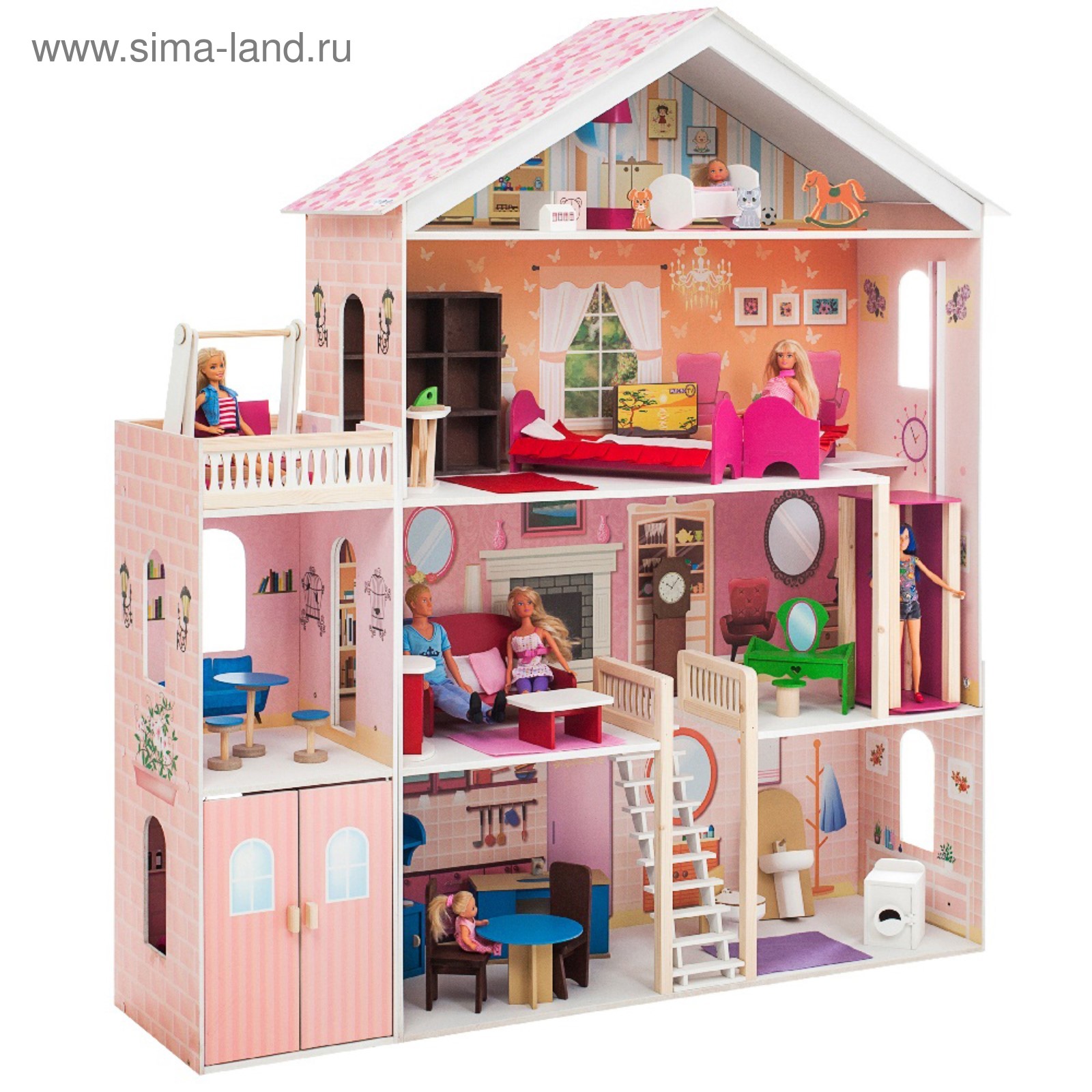 Кукольный домик с балконом - Полесье игрушки