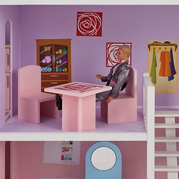 Домик кукольный деревянный Paremo «Фантазия», четырёхэтажный, с мебелью, с гаражом, со светом и звуком - фото 1908330635