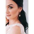 Серьги «Элегантность жемчуга», розовое золочение, цвет белый - Фото 3