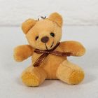 Мягкая игрушка-брелок "Медведь" с клетчатым бантом, 7,5 см, МИКС - Фото 3