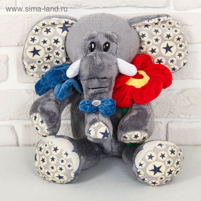 Мягкая игрушка "Слон с цветком", 26 см - Фото 1
