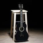 Акустическая гитара 6-ти струнная, размер 3/4, струны металл черная - Фото 1
