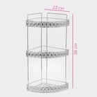 Полка для ванной Доляна, угловая, 3-ярусная, 23×23×54 см, хромированная - Фото 3