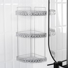 Полка для ванной Доляна, угловая, 3-ярусная, 23×23×54 см, хромированная - Фото 6