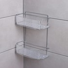 Полка для ванной Доляна, 2-х ярусная, 30×13×37 см, хромированная - Фото 2